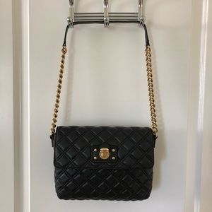 MARC JACOBS black quilted leather shoulder bag